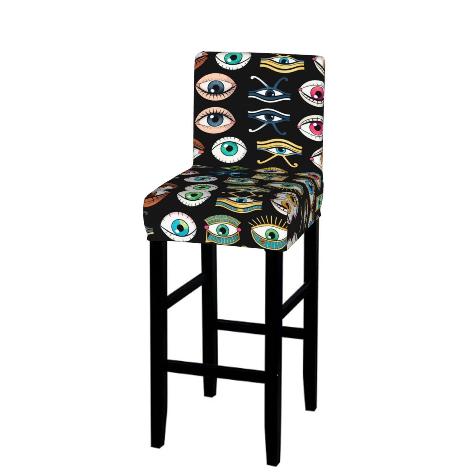CNTDBU Eye pattern Bar Stool Cover-Stretchy Chair Slipcover for Kitchen