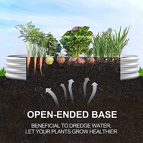 Image of Land Guard 6ft Metal Raised Garden Bed,2 Pcs Galvanized Planter Raised Beds for Vegetables