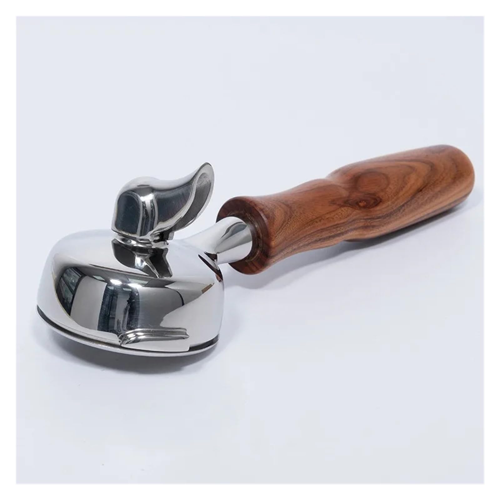 Siebträger, kompatibel mit Nuova, 58MM 2-ear Kaffeegriff | Einfach- und Doppelauslauf, Edelstahl und Holz, permanenter Filterkorb(58mm-single mouth-B)