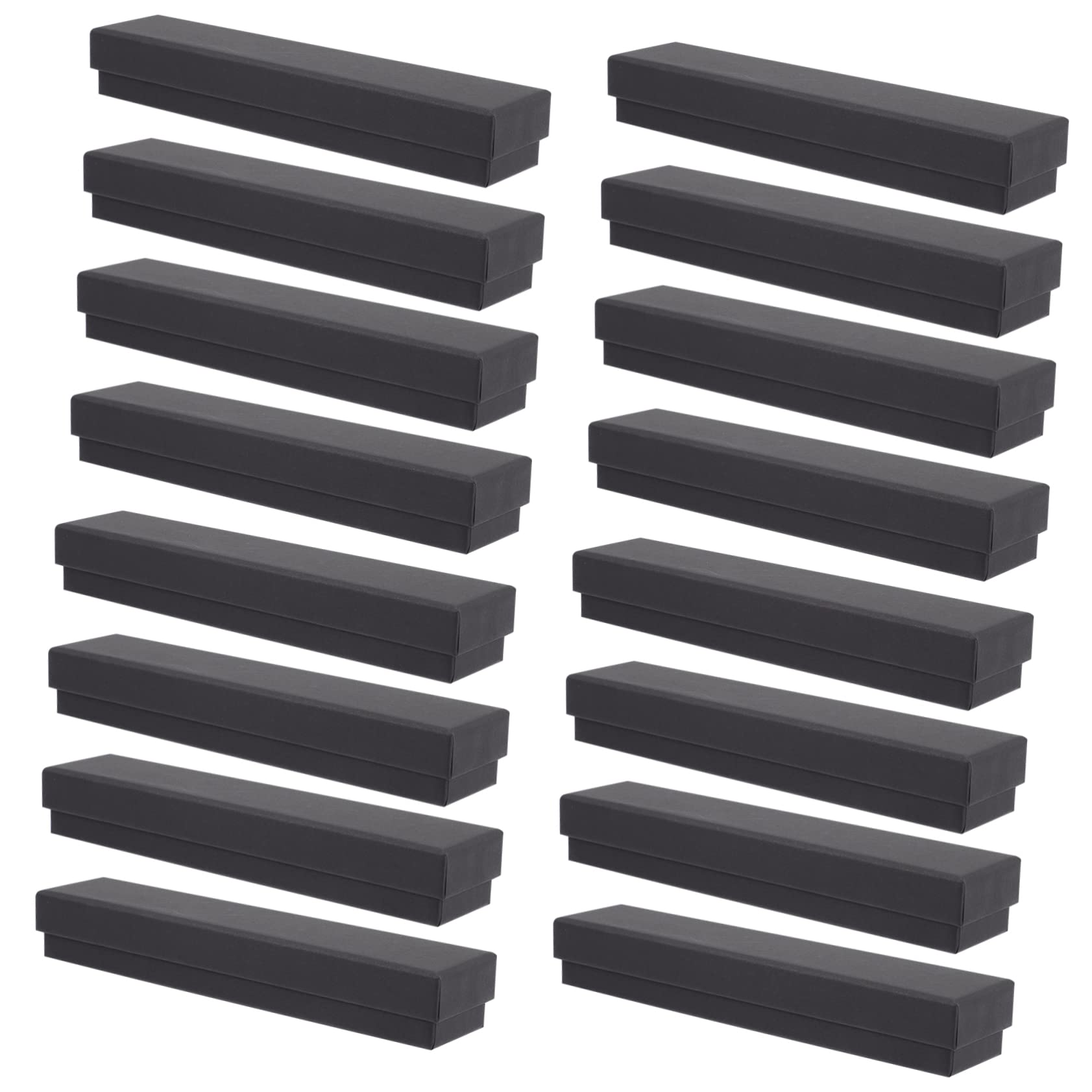 PLAFOPE Boîte à Bijoux Rectangulaire en Papier Carton Noir 24 Pièces
