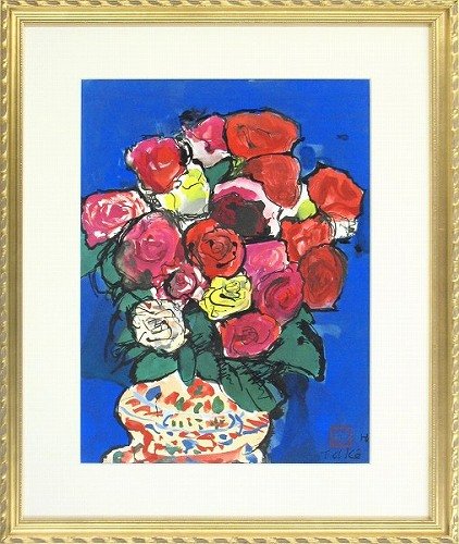 林 武 薔薇 Amazon co jp 林武 ばら 巧彩画 ホーム キッチン