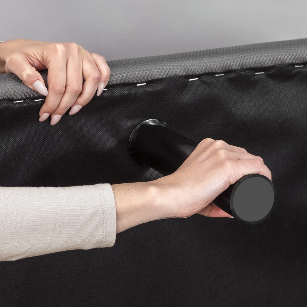 NALUI - Base Tapizada 135x190 cm de Acero con 7 patas de Altura 25cm, Gran Estabilidad con 5 Barras Transversales, Tejido 3D Transpirable y 4 Válvulas de Aireación | Fabricado en España | Gris