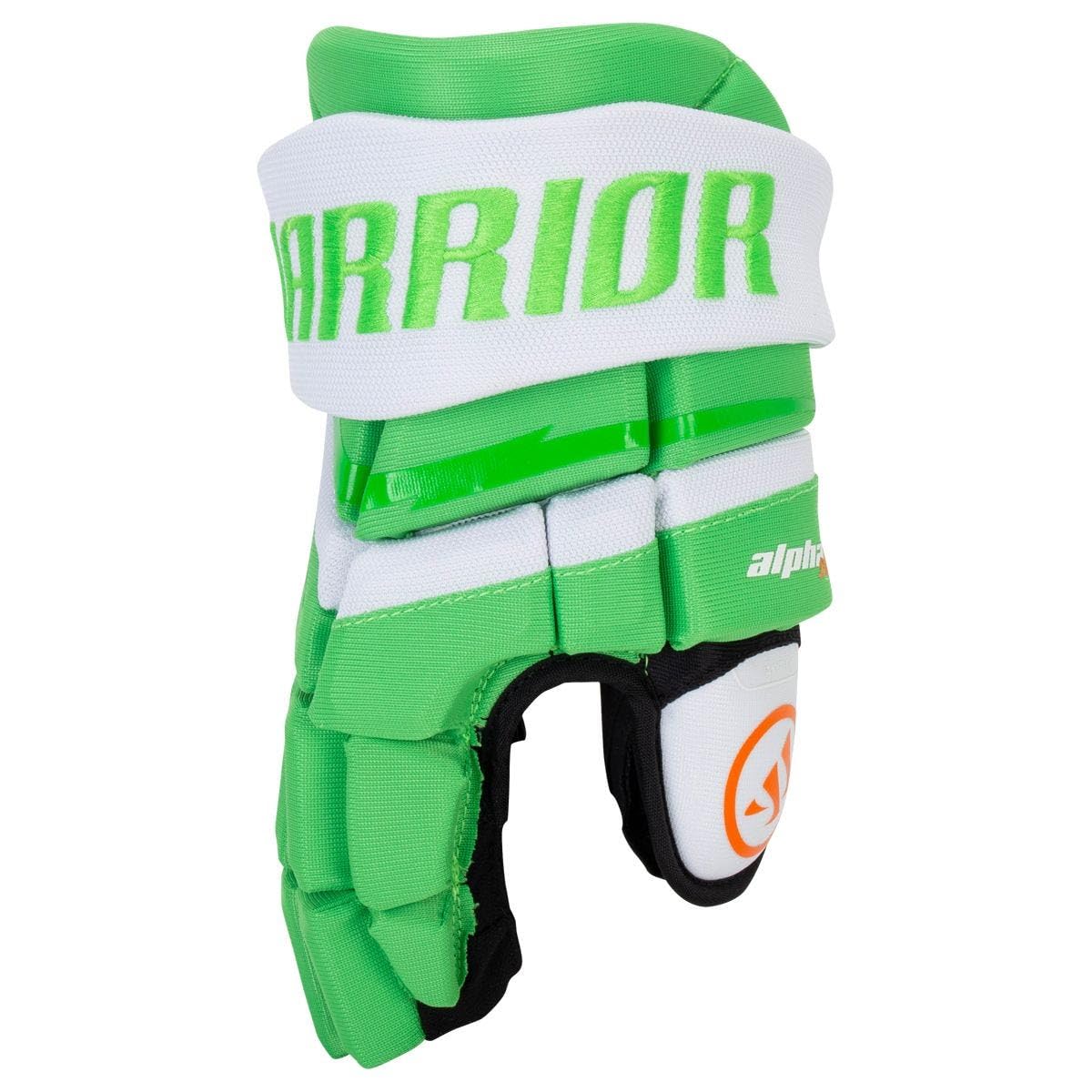 Warrior Alpha Deluxe LT Senior Gants de hockey sur glace, blanc/vert, 33 cm