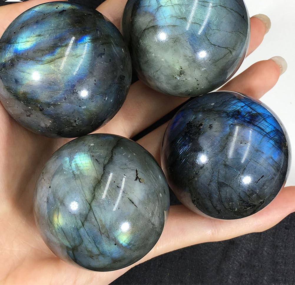 Crystal Ball Crafts - Polished Labradorite Sphere for, Divination, and Home Decor, Stones & Gift,6cm