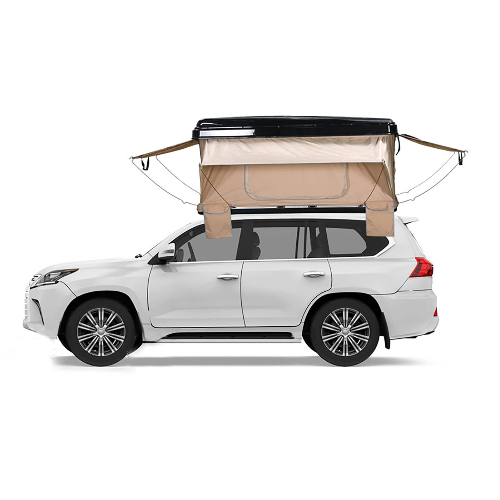 Tenda da Tetto Esterno a Guscio Rigido per Campeggio Fuoristrada 3-4 Persone Veicolo Pop Up SUV Camion Via Terra con Scaletta, Tenda da Tetto a Guscio Rigido per Auto Camion SUV Campeggio Viaggi