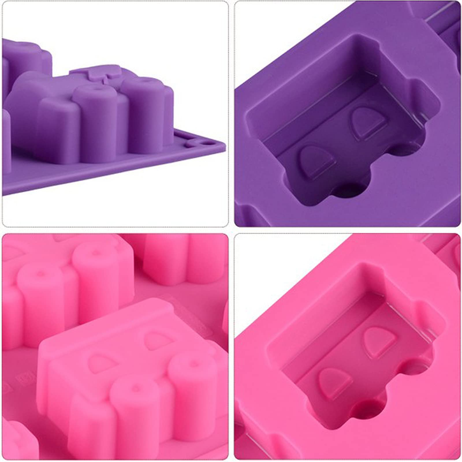 Joyeee Lot de 2 grands moules en silicone pour muffins, gâteaux, tarte, tarte, glaçons, savon, cadeaux pour enfants