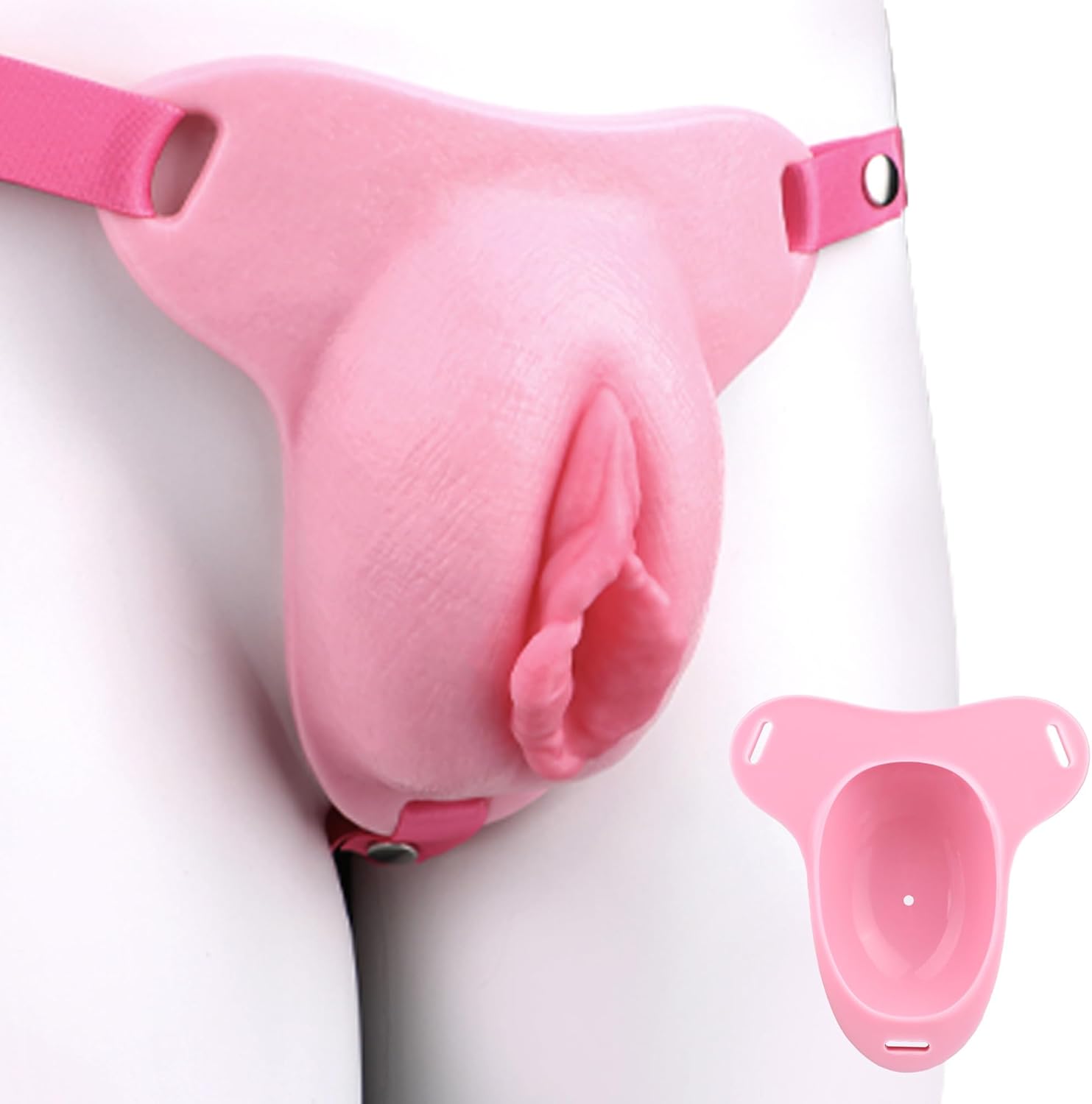 Chastity Cage for Men Hiding Panty Brief Thongs with Elastic Belt, Mens Wearable Crossdressing Transgender Underwear Briefs Gaff Panties for Transvestite and Chastity Wearing