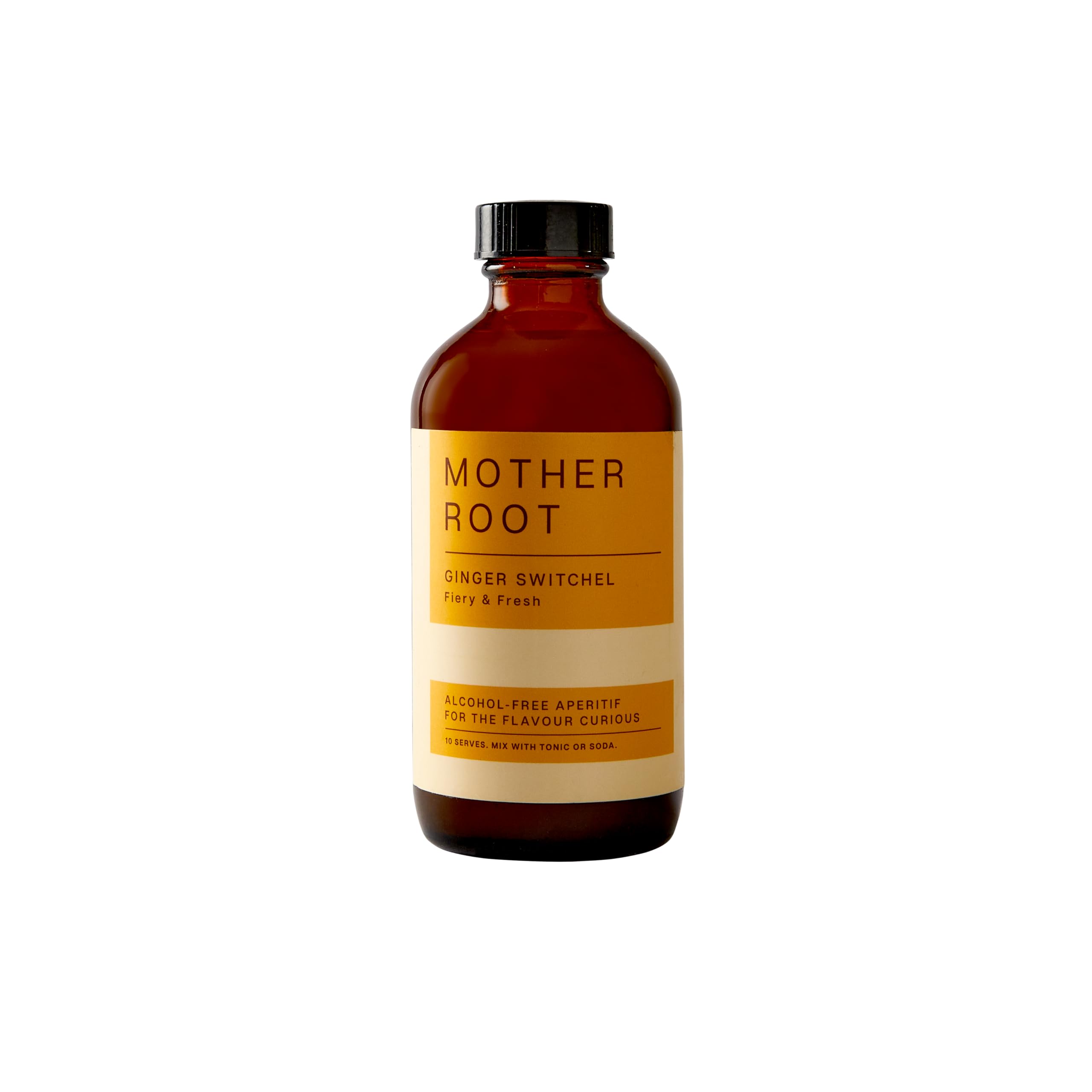 Mother Root Ginger Switchel 240ml | Award Winning Fiery + Fresh Alcohol-Free Aperitif | With Re-Energising Ginger & ACV | Bold & Delicious Flavours | Mix With Tonic or Soda | Up to 10 Drinks (240ml)