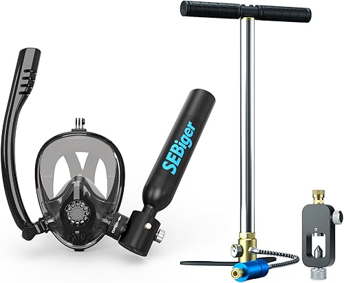 Máscara de snorkel Mini tanque de buceo 0.5L hasta 6 minutos de respiración submarina dentro de 30 pies de profundidad de buceo pequeño tanque de