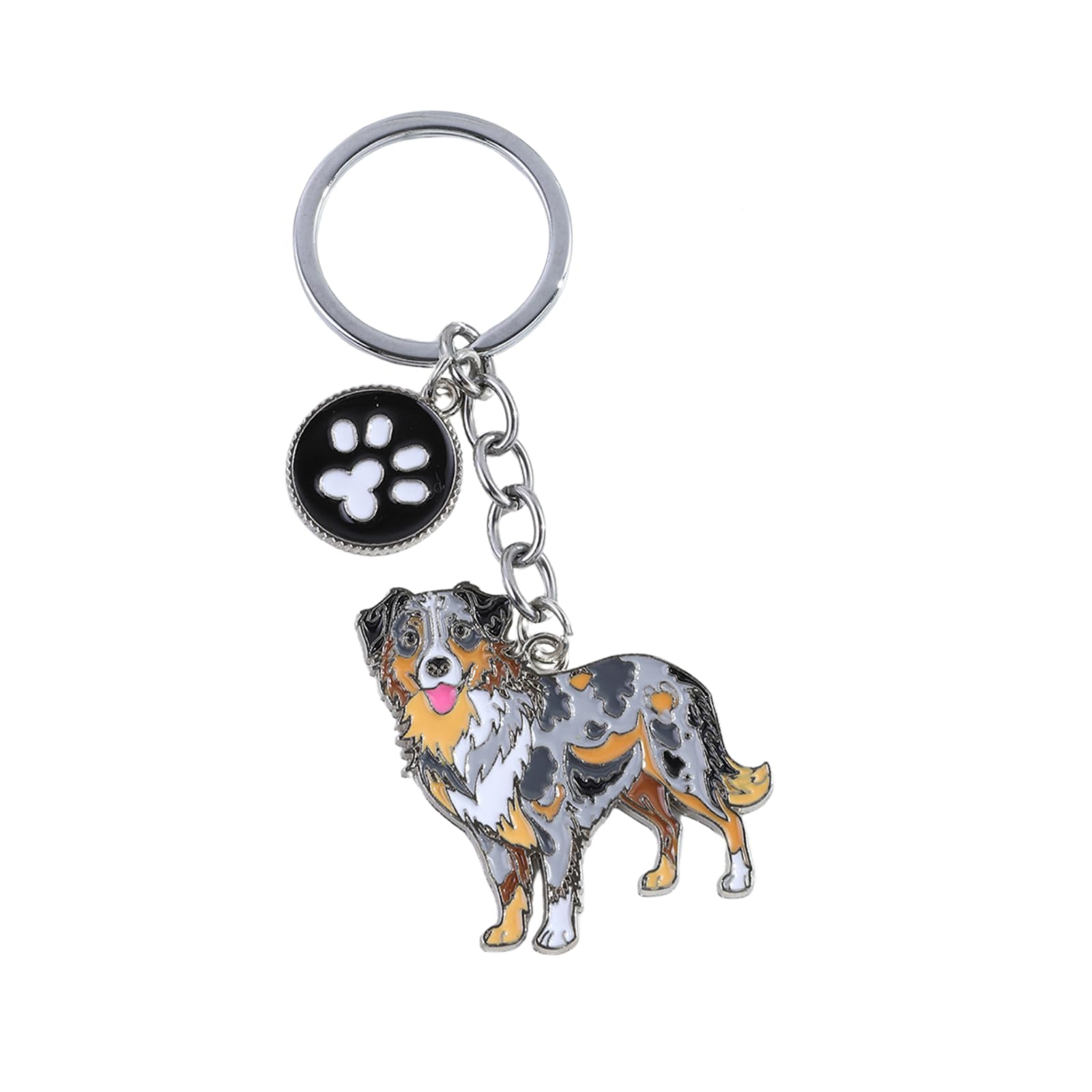 Bt Bear Women's Border Collie Dog Keychain,Dog Keyring Bag Pendant Cute Puppy Charm Gifts For Men Children Birthday Keyring,