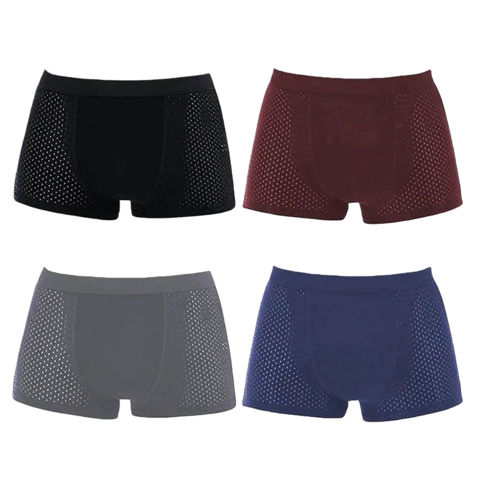 Boxer Uomo Confezione da 4 con Custodia A U, Mutande Quotidiane, Ventilato, Antiodore, Traspirante, Elasticizzato, Intimo Maschile Quotidiano-e-Asiatico XXL 60-72 kg-4 Pezzi