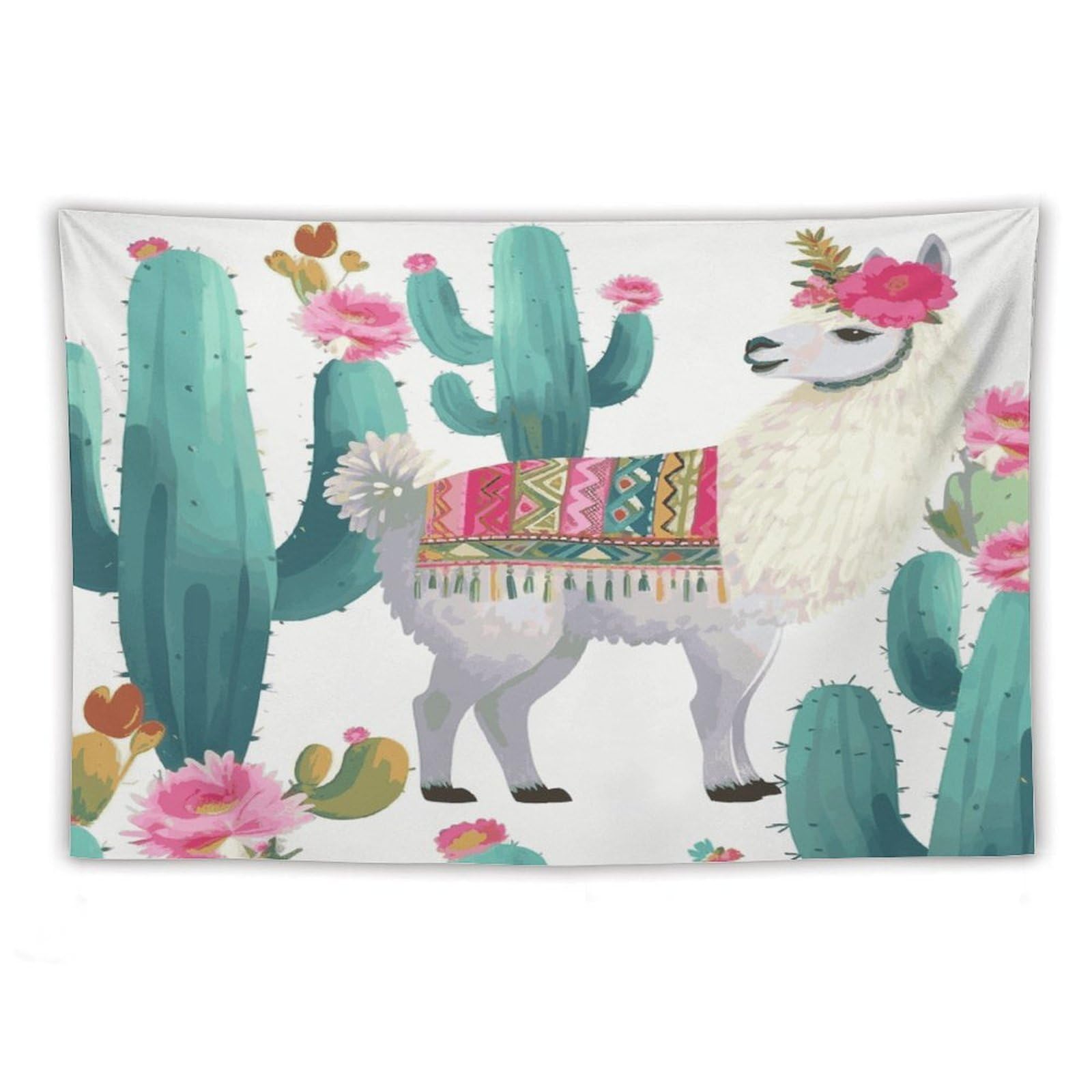 LDGSUPH Tropical Llama Alpaca Cactus Flower Tapestry Wall Hanging Decor Anti-fading Aesthetic Wall Tapestries Fashion Wall Blanket Decor Modern Wall Art Tapestry for Bedroom Home Decor 40"x60"