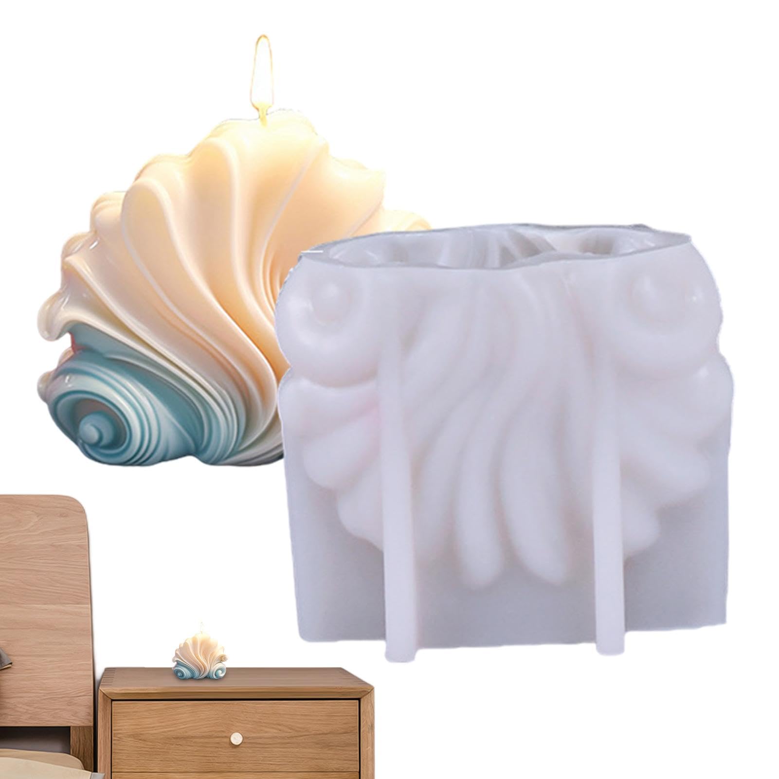 Moule à Bougie En Silicone Forme Coquillage - Silicone Alimentaire, Résistant à La Chaleur, Pour Bougies, Résine, Savon