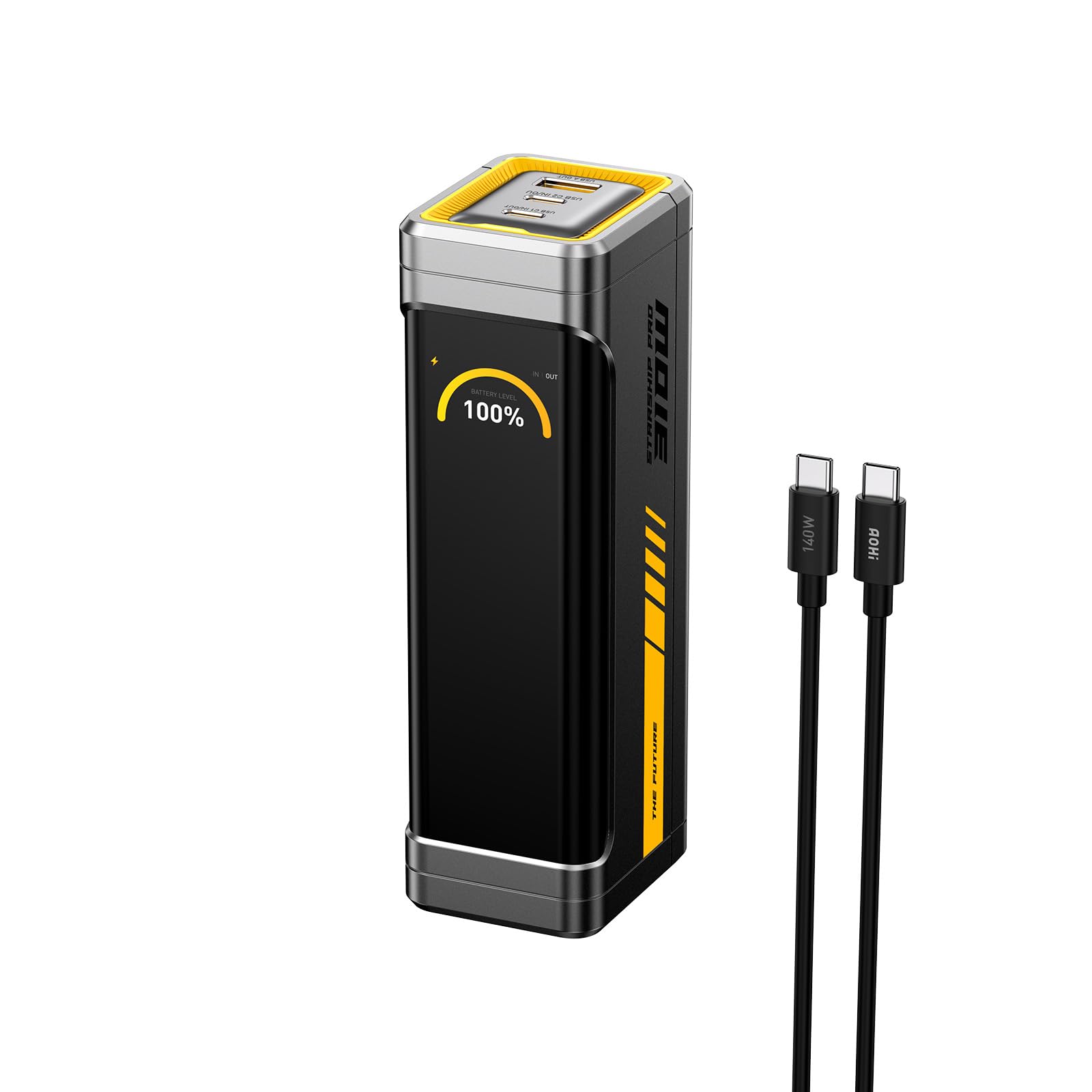 AOHI Batterie Externe 20000mAh 310W Power Bank USB C Charge Rapide 3 Ports 140W PD 3.1,The Future Starship Batterie Pro Externe pour Ordinateur Portable MacBook Pro/Air,iPad Pro,iPhone 17,Galaxy,Gris