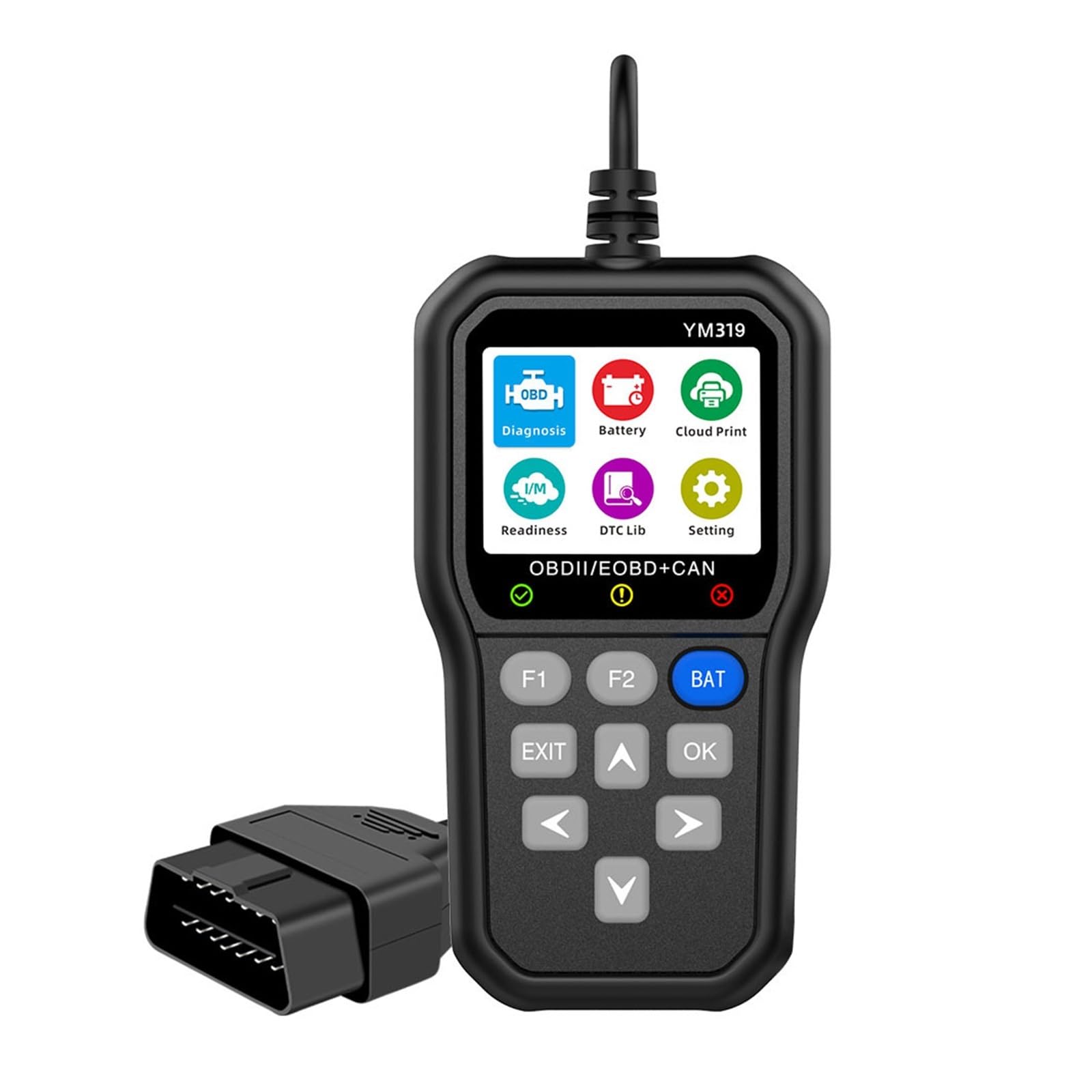 Skaner do Samochodu, Narzędzie diagnostyczne do samochodów Tester akumulatorów YM319 Skaner OBD2 Odczyt informacji o pojeździe Sprawdź system silnika Wielojęzyczny czytnik kodów