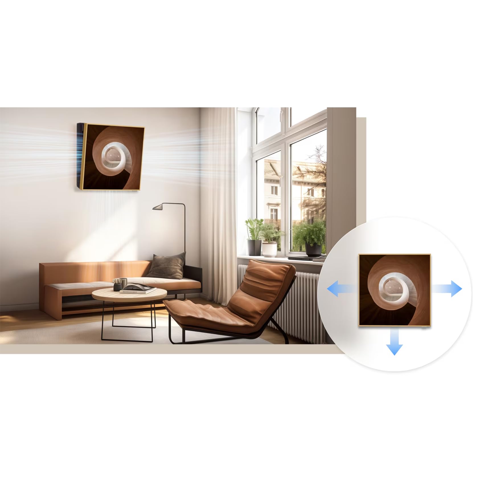 LG Aire Acondicionado Mono Split ArtCool Gallery Photo A12GA1, Climatizador de Pared 12000 Btu con Bomba de Calor, Panel Frontal Personalizable, WiFi, A++/A+