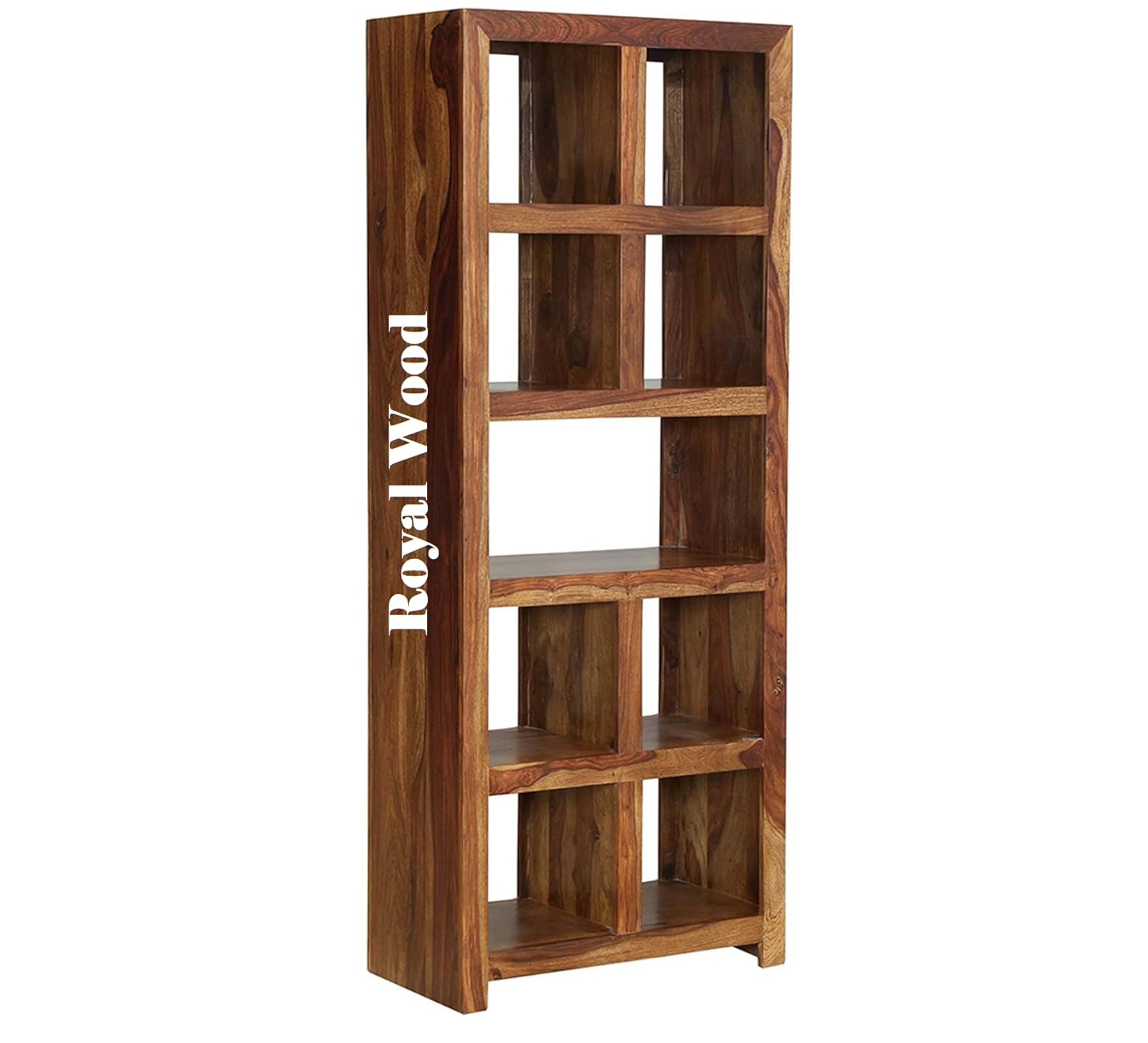 Royal Wood Solid Sheesham Wood 9 Shelves Solid Wood Open Book Shelf Organizer for Study Room