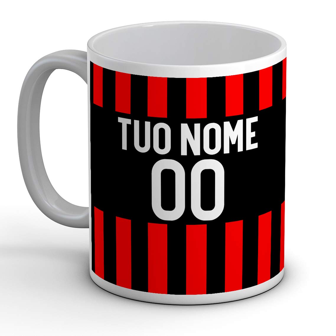 Idea Arredo Casa Tazza Sport Ceramica Personalizzata Nome Numero Calcio Milan