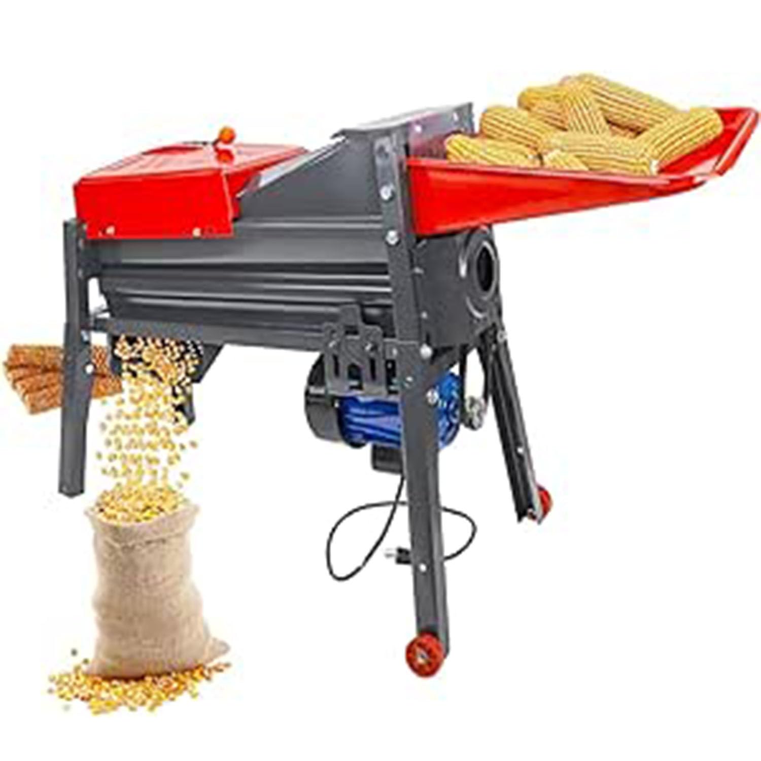 XCSCUK Electric Corn Thresher, 4500W Automatic Grain Sheller Machine, Dry Corn Cob Peeler,Adjustable Particle Size,for Agriculture/Farm