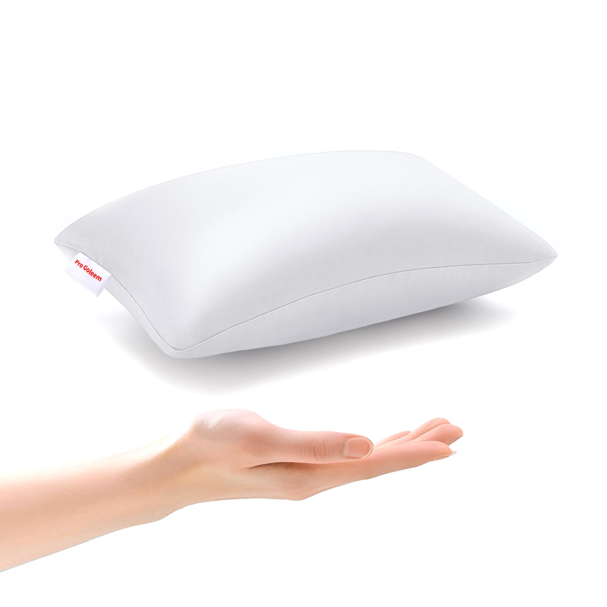 Pro Goleem Small Pillow 11’’x6’’x2.5’’ for Kids and Baby Sleeping with Name Tag Mini Tiny Pillow for Camping and Chair Car Air Nap Neck Lumbar Knee