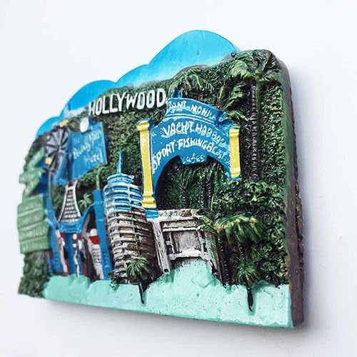 Miniatura 4 de 3D Hollywood California USA Refrigerador Imán de nevera Recuerdos Turísticos Hecho a mano Resina Artesanía Pegatinas Magnéticas Decoración Hogar