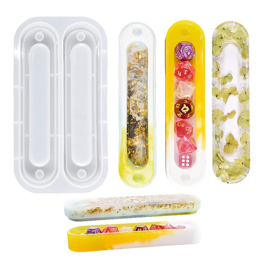 Yalulu Dice Silicone Jar Resin Moulds, Game Dice Molds Trinket Jewelry Storage Box Resin Casting Mould Storage Bottle Epoxy Silicone Mould