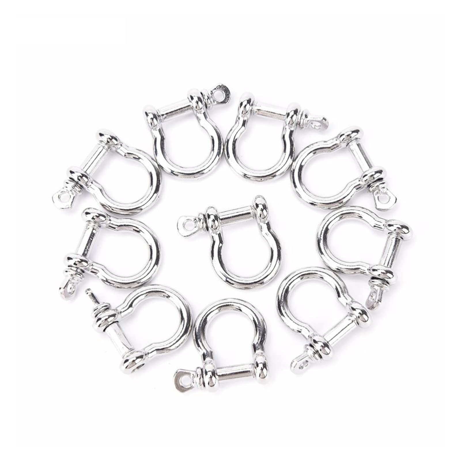 D Szekla o dużej wytrzymałości, 5/10 szt. Ze stali nierdzewnej Outdoor Camping Survival Rope Bransoletki Klamra w kształcie litery D(10 Pcs)
