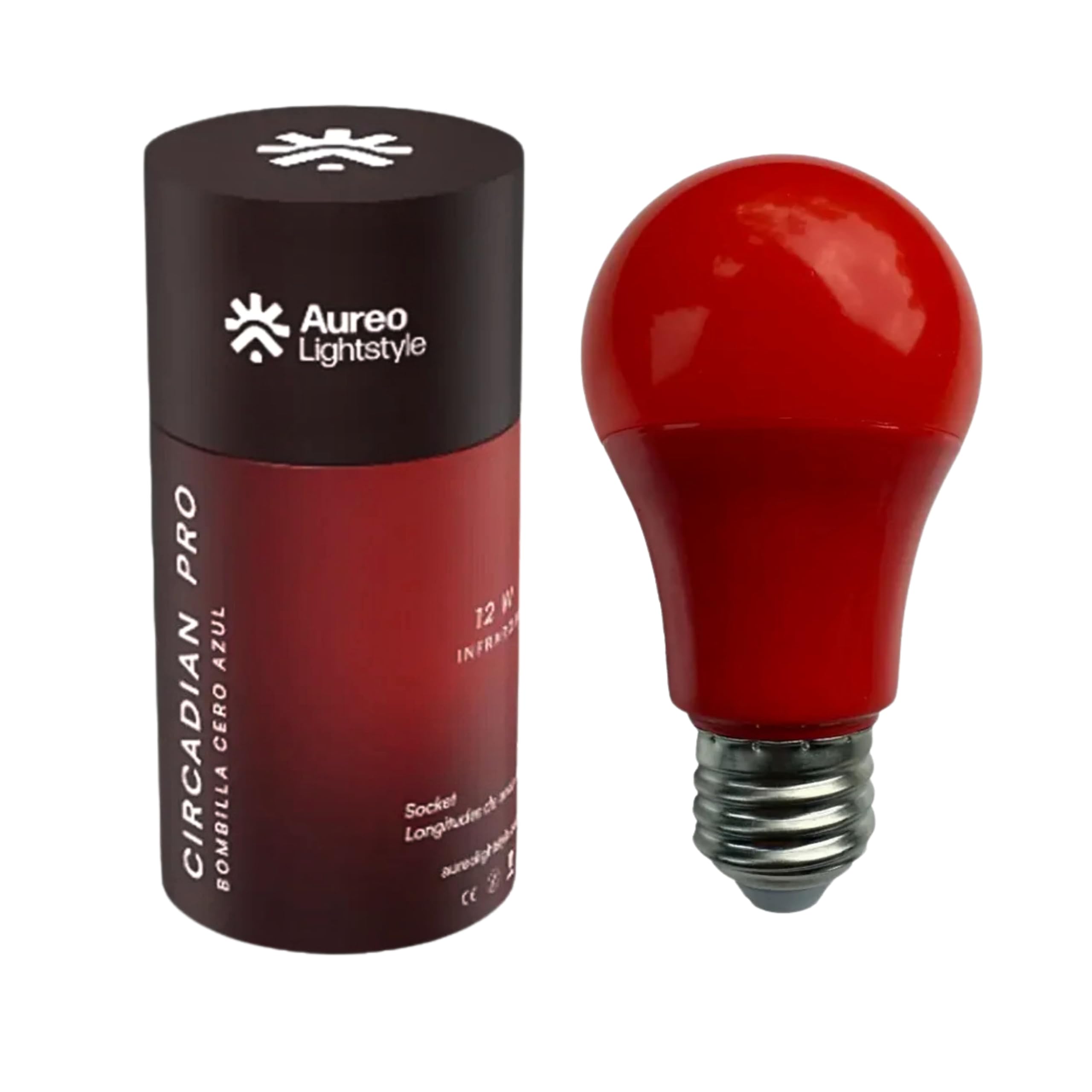 Bombilla Circadiana PRO | Infrarrojo 850nm + 660nm | Cero Luz Azul, Sin Flicker, Bajo EMF | 12W | E26/E27 | Luz Terapéutica de Ritmo Circadiano