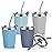Vermida Kids Cups with Straws and Lids Leak Proof, 12oz Sippy Cups for Toddlers 1-3, Spill Proof Cup Stainless Steel Kids Cups with Lids for Home School, Outdoor, 4 Pack