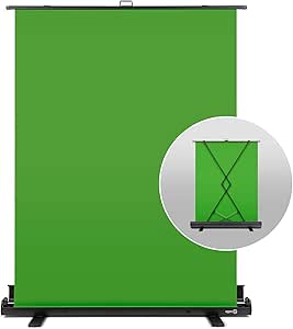 Elgato Green Screen - Collapsible Chroma Key Backdrop, Wrinkle-Resistant Fabric and Ultra-Quick Setup for background removal for Streaming, Video Conferencing, on Instagram, TikTok, Zoom, Teams, OBS