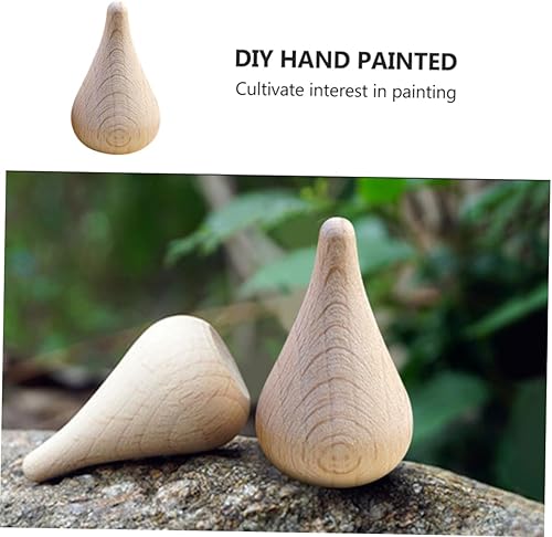 Miniatura 7 de EXCEART Gota de madera en blanco para manualidades Círculos de madera en blanco sin terminar Artesanías de madera en miniatura Proyecto de artesanía