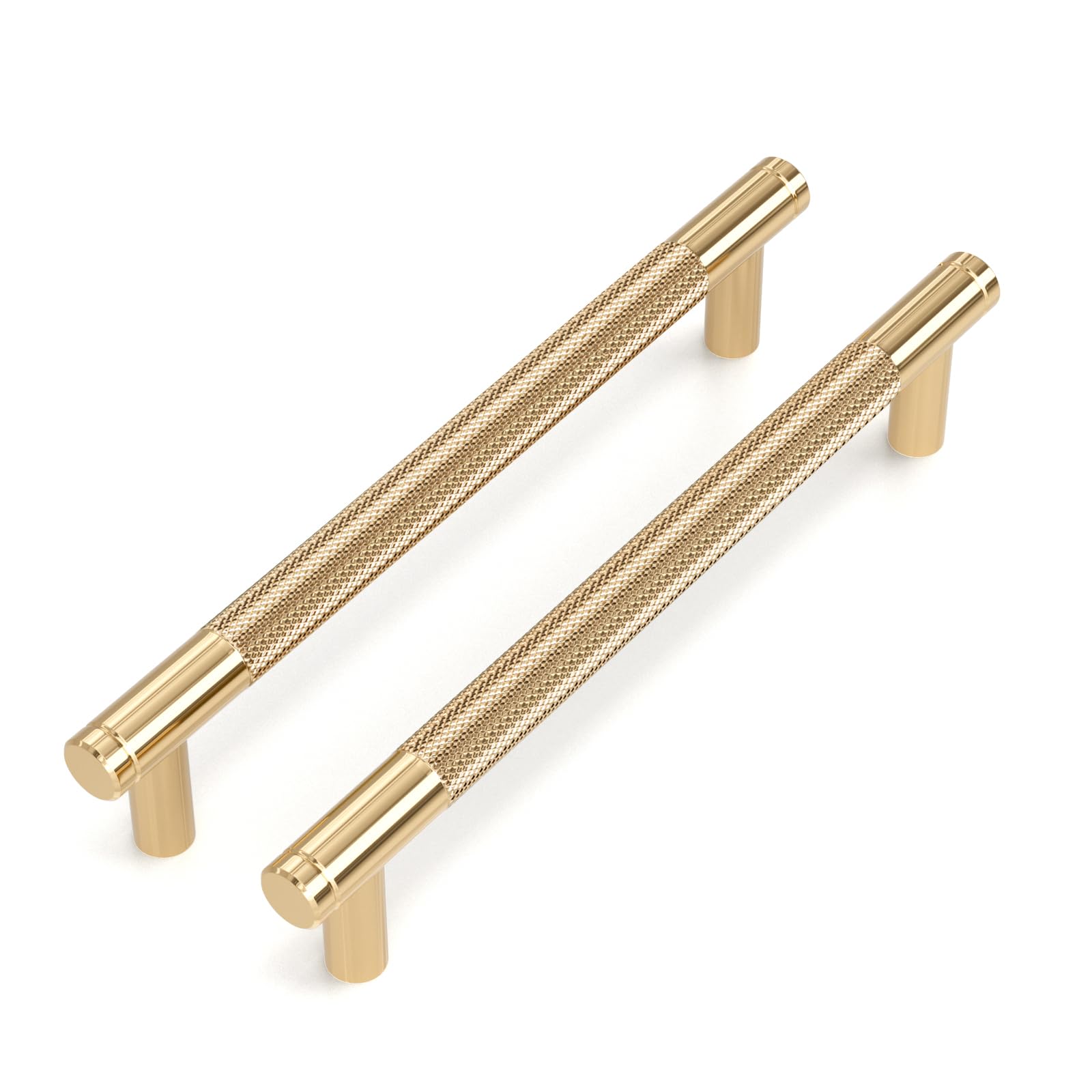 LONTAN 10 Pack Gold Kitchen Handles 160mm Gold Cupboard Handles Aluminum Alloy Drawer Pulls for Cabinet Wardrobe Bathroom Kitchen