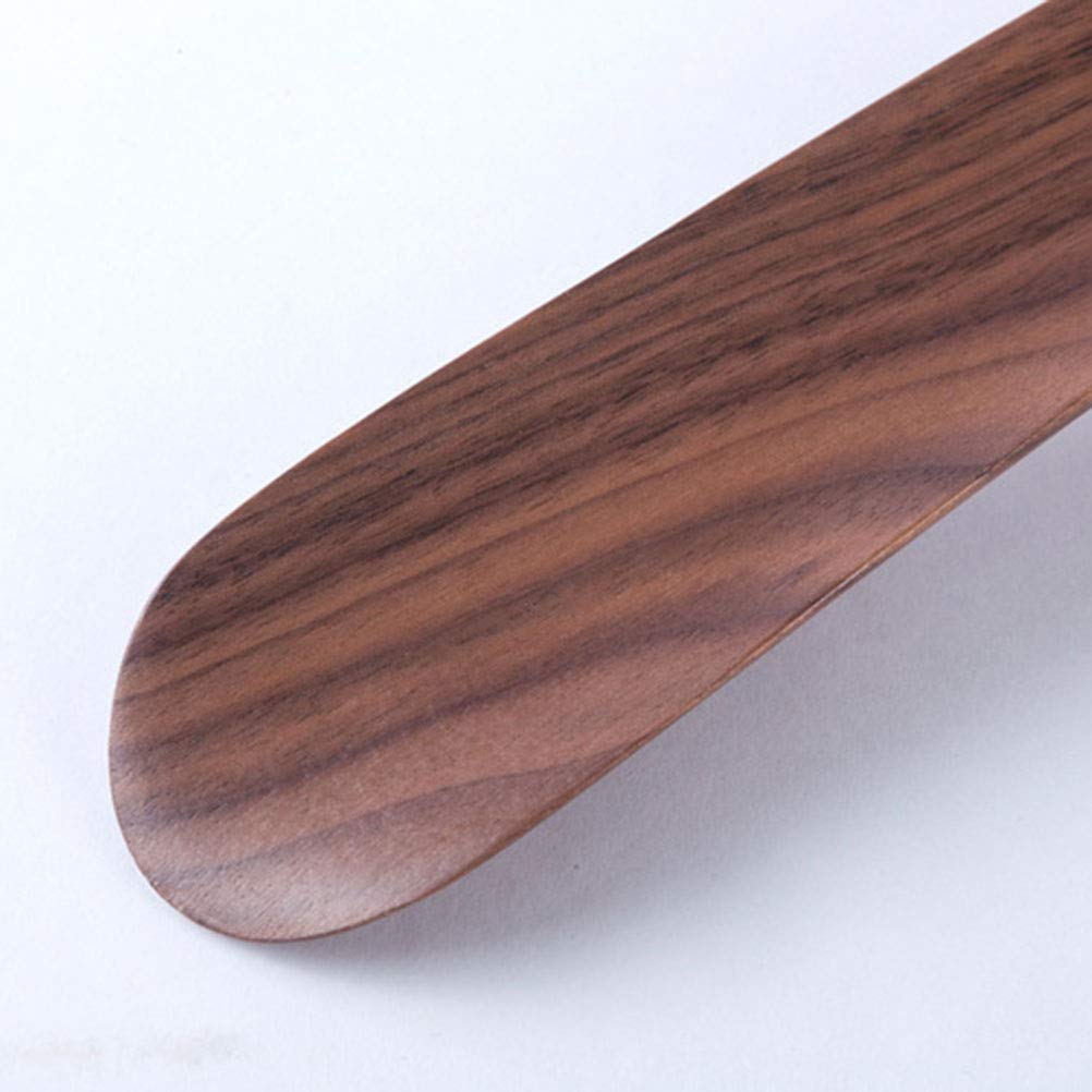 Healifty Łyżka do butów drewniana długa rączka stabilne buty akcesoria czarny orzech włoski 50 cm, jak na zdjęciu, 50x3x1.1cm