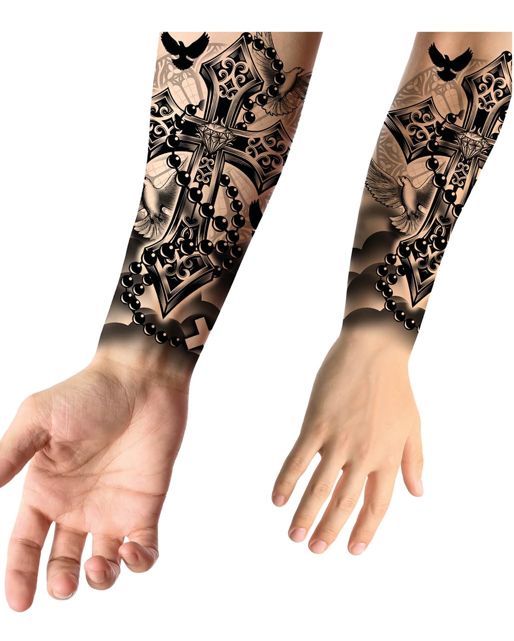 Temporäres Kreuz & Rosenkranz Tattoo zum Aufkleben für den