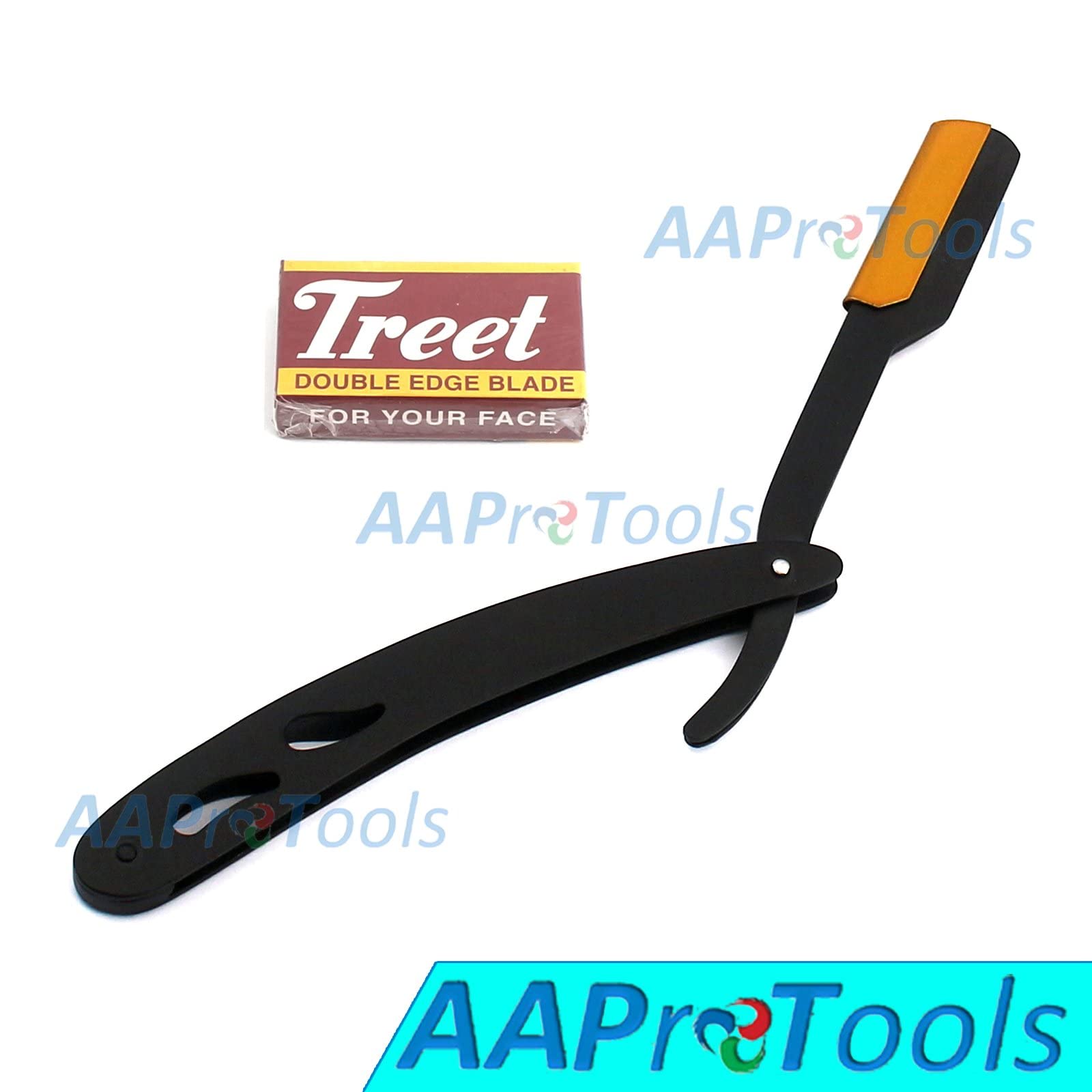 AAPROTOOLS STRAIGHT RAZOR - SHAVING KIT 100 SHARP RAZOR BLADES SINGLE FOR STRAIGHT EDGE RAZOR THAT BREAK IN 2 FROM 50 DOUBLE EDGE BLADES (100 SINGLE EDGE BLADES + STRAIGHT RAZOR) A+ QUALITY
