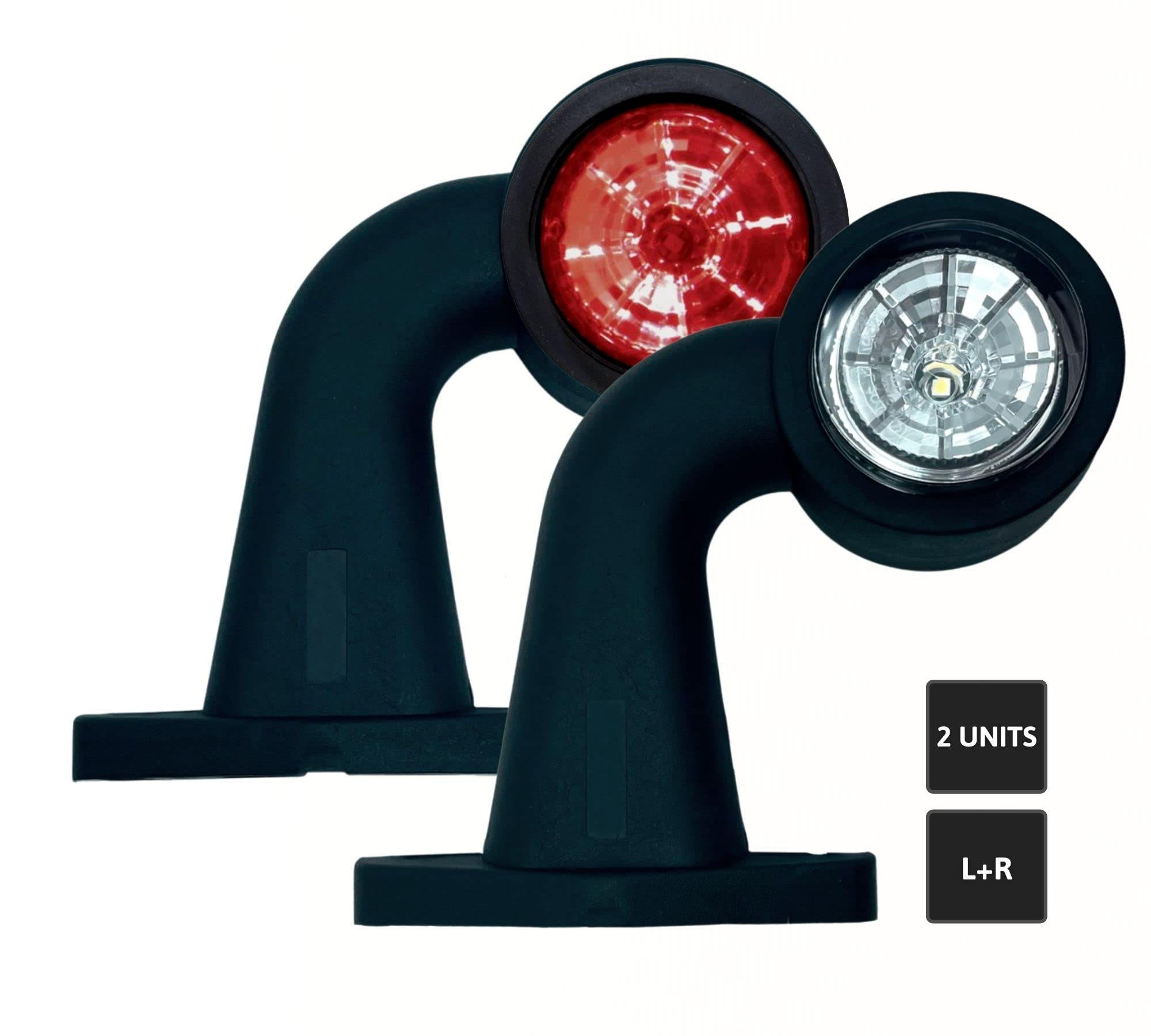 DOJA Barcelona | Luci Laterali Camion | Luci Posizione LED 12v / 24v | Indicatore Laterale LED Gomma | Luce Laterale Camper, Luci Ingombro 24v Camion, Trattore, Luci Laterali LEd 12v Rimorchio