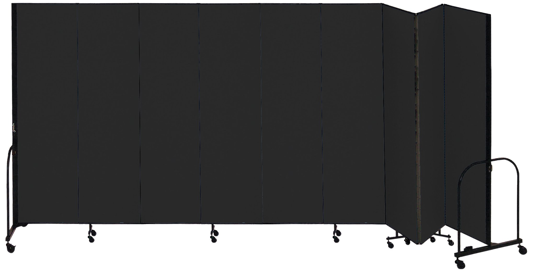 Screenflex Commercial Portable Room Divider (CFSL749-DX) 7 Feet 4 Inches High by 16 Feet 9 Inches Lang, Designer Black Fabric