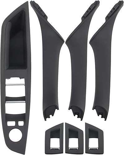 AUTOKAY Manija de la puerta del interruptor de la ventana del lado del conductor, manija delantera trasera izquierda y derecha, manija interior de