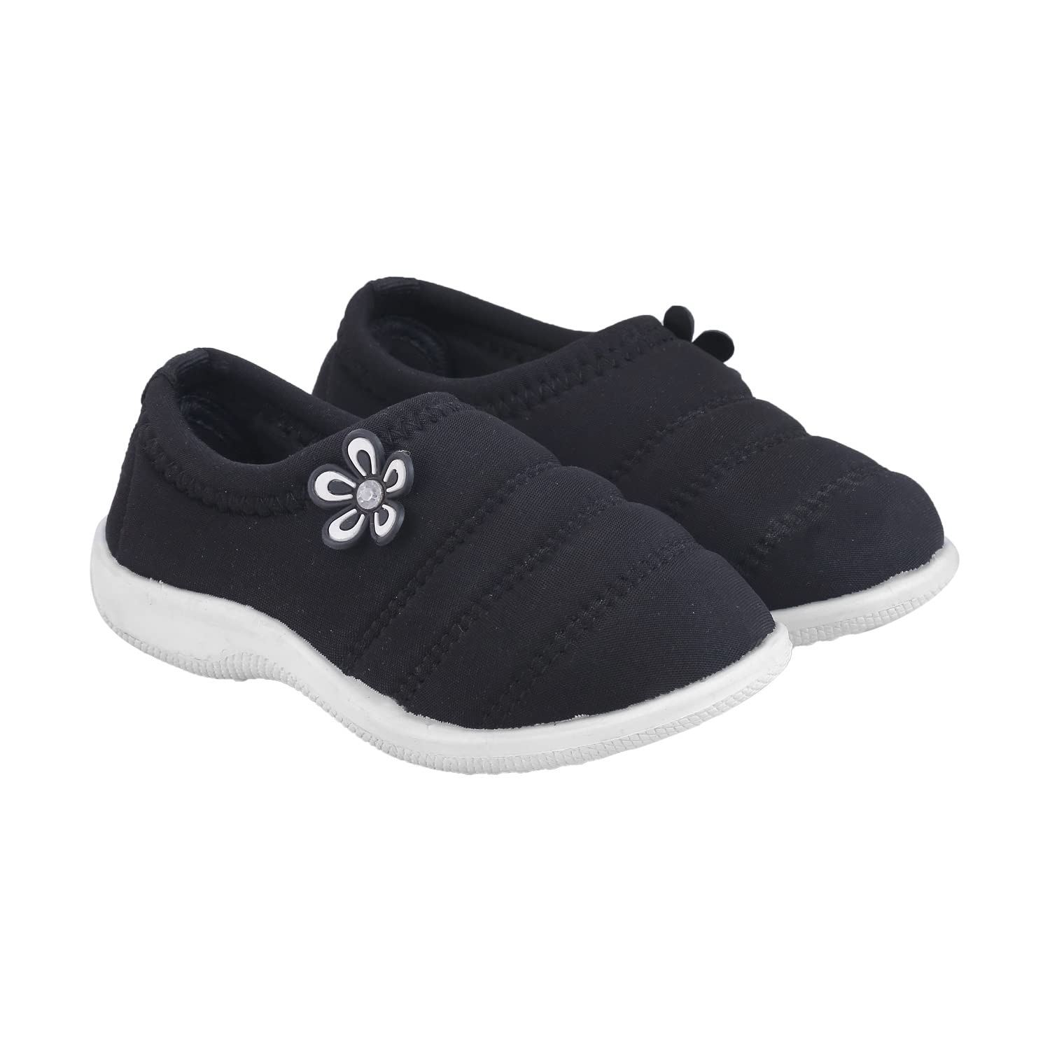 ALPHASTAR Febric Slip on Walking Shoes for Girls Kids (Black, Numeric_3) (B0C3P357L1) Amazon Price History, Amazon Price Tracker