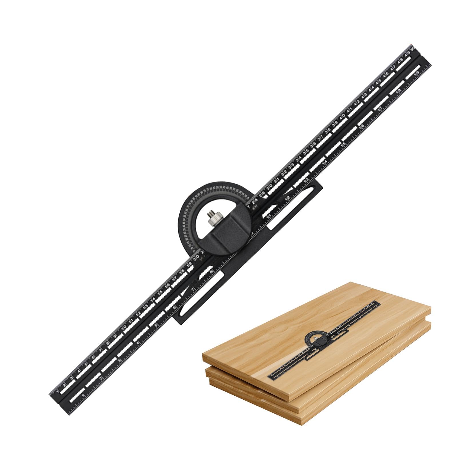 Combination, righello angolare regolabile, goniometro da 0 a 360 gradi