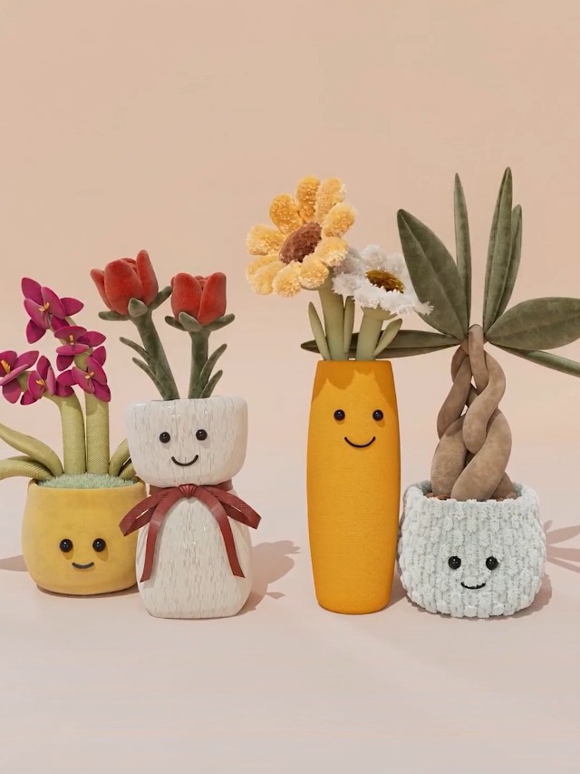 Amazon.com: Apricot Lamb Daisy Vase Plush Stuffed Flowers for Kids