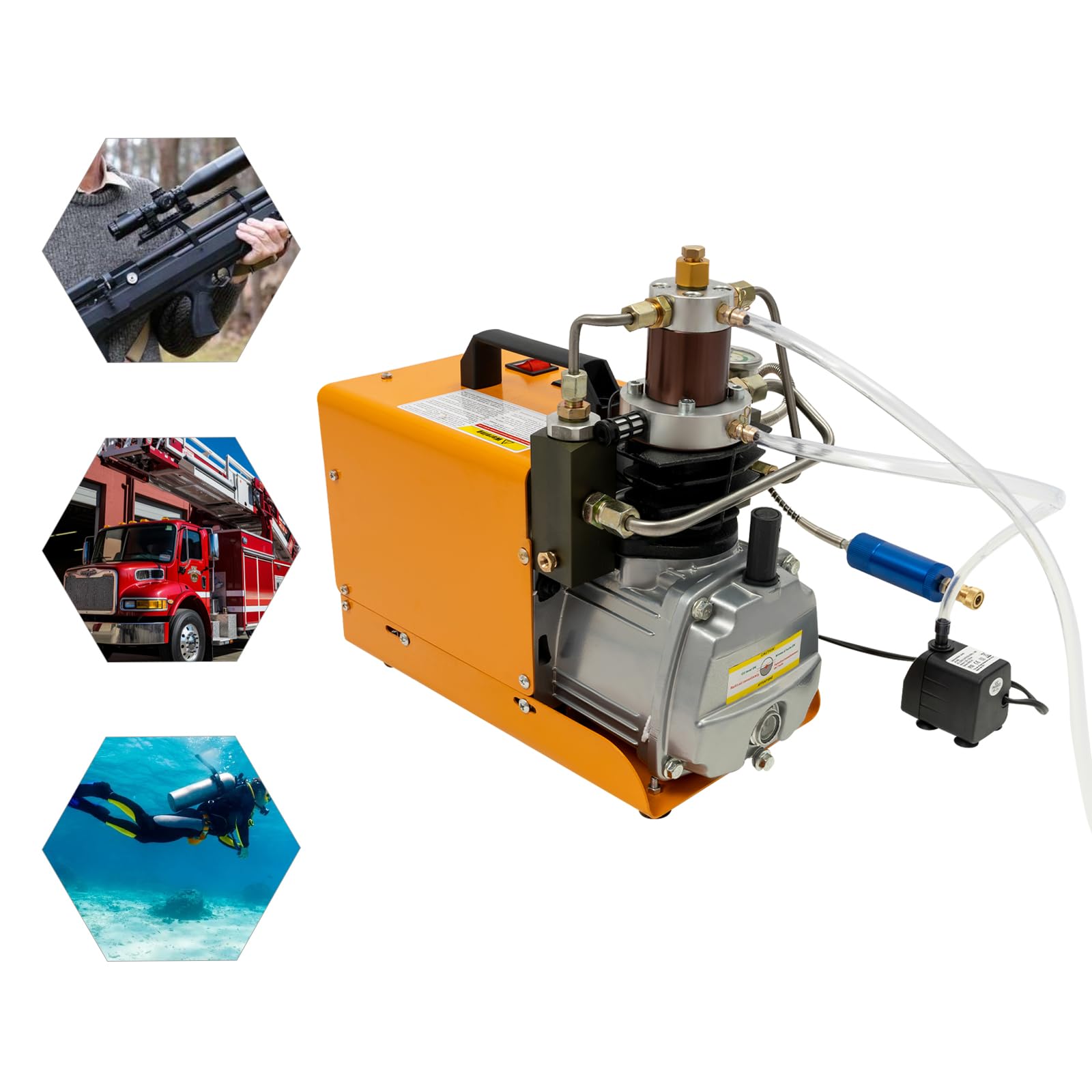 Sprężarka wysokociśnieniowa 1800 W | przenośna wysokociśnieniowa pompa powietrza M10 i elektryczna sprężarka powietrza PCP do 100 l | 2800 obr./min 75 dB | do pistoletu do paintballu, butli do