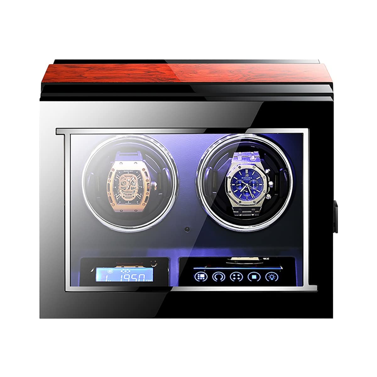 Rotomat do zegarków automatycznych, skóra, cichy silnik, ekran LCD