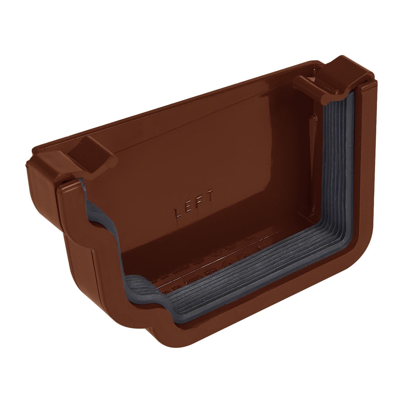 Truly Pvc Limited Brown Kayflow Ogee Gutter Stopend (Left) – High Capacity Pvc Rainwater Drainage System Stop End
