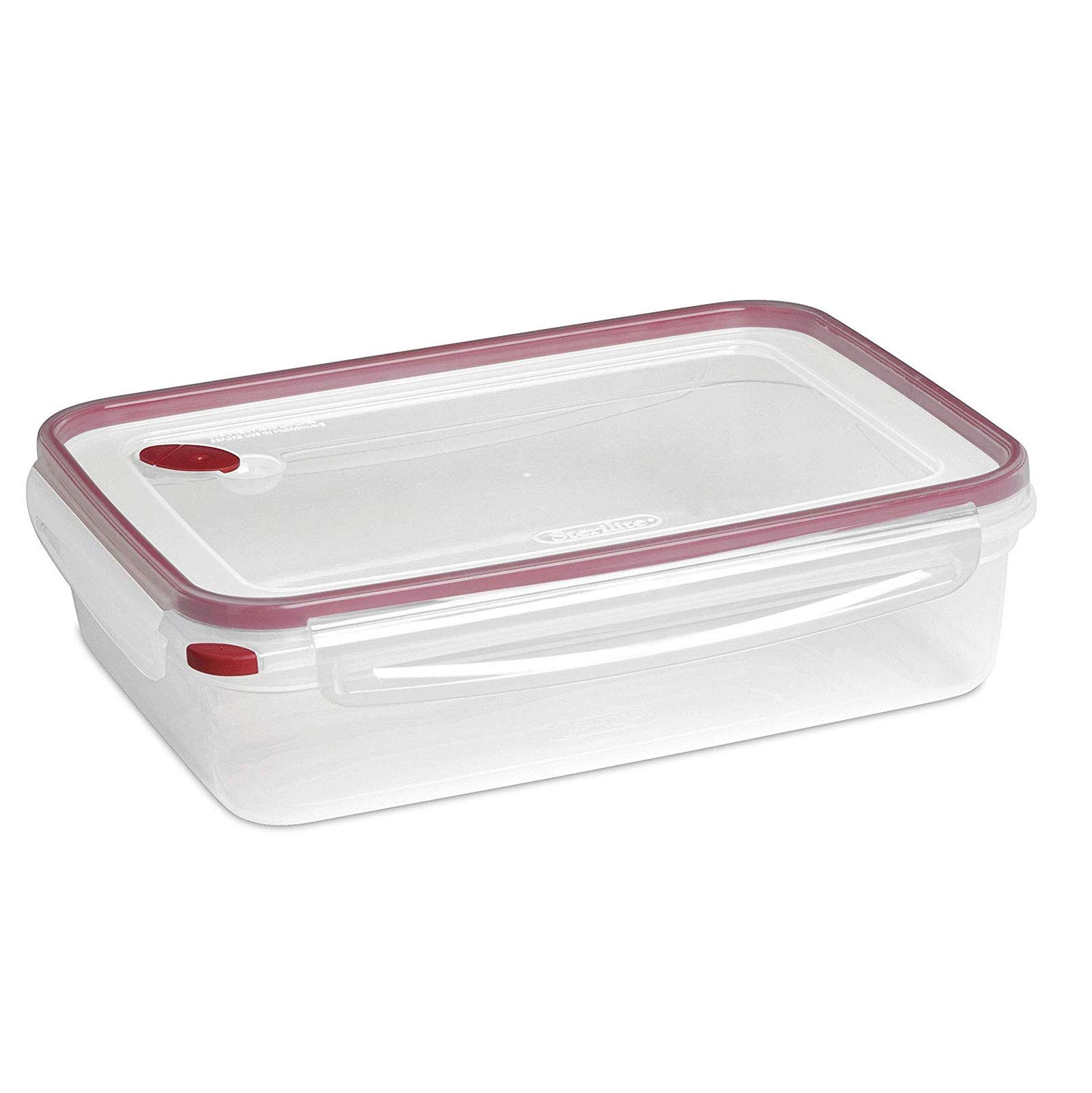 Photo 1 of *** 1 LATCH NOT WORKING ** Sterilite Ultra-Seal 16 Cup Rectangle, Airtight Food Storage Container, Latching Lid, Microwave and Dishwasher Safe, Clear With Blue Gasket, 1-Pack
