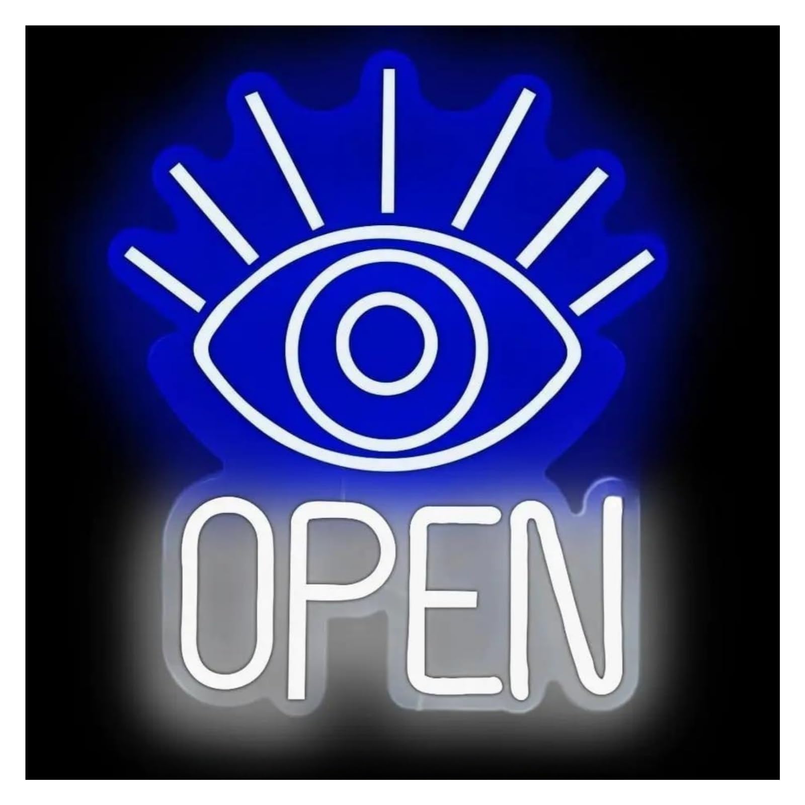 LEMST Sign Lamp Eyes Open Neon Signs USB Powered, Convenience Store Neon Lights Suitable for Shop Decor Glow Sign 30.2cmx42.5cm
