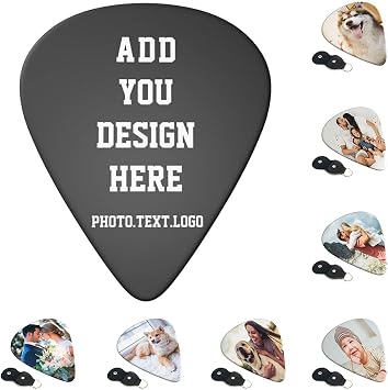 6-Pcs Custom Guitar Picks Personalize Guitar Plectrums Add Your Text Logo,Picture,Double Sided Printing The Ultimate Customizable Guitar Pick For Gifts 0.96mm