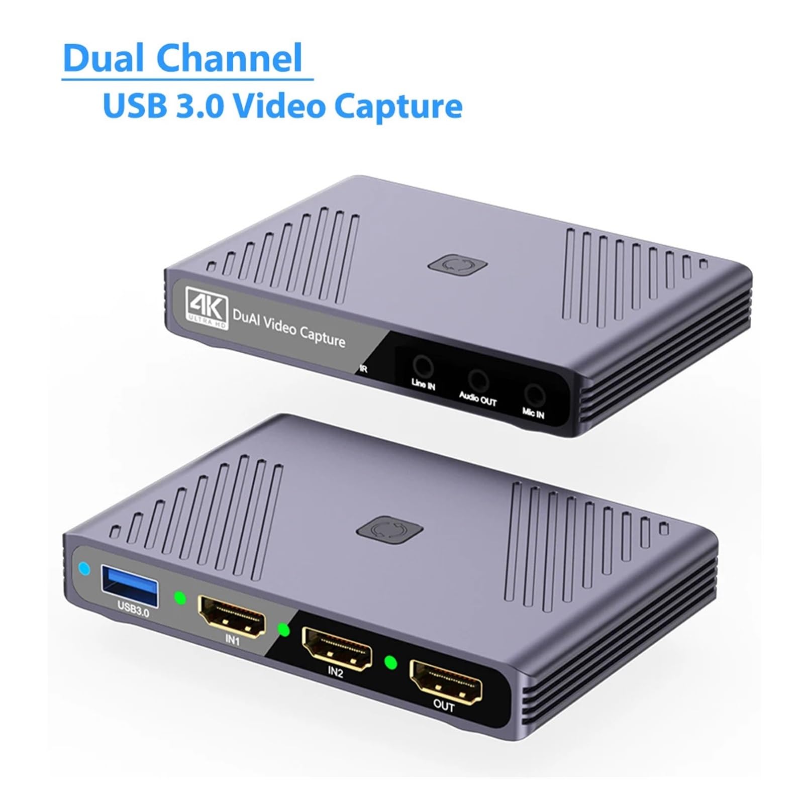 Convertidor Digital, Captura de vídeo USB 3.0 Transmisión en Profesional Podcasting Entrada Dual