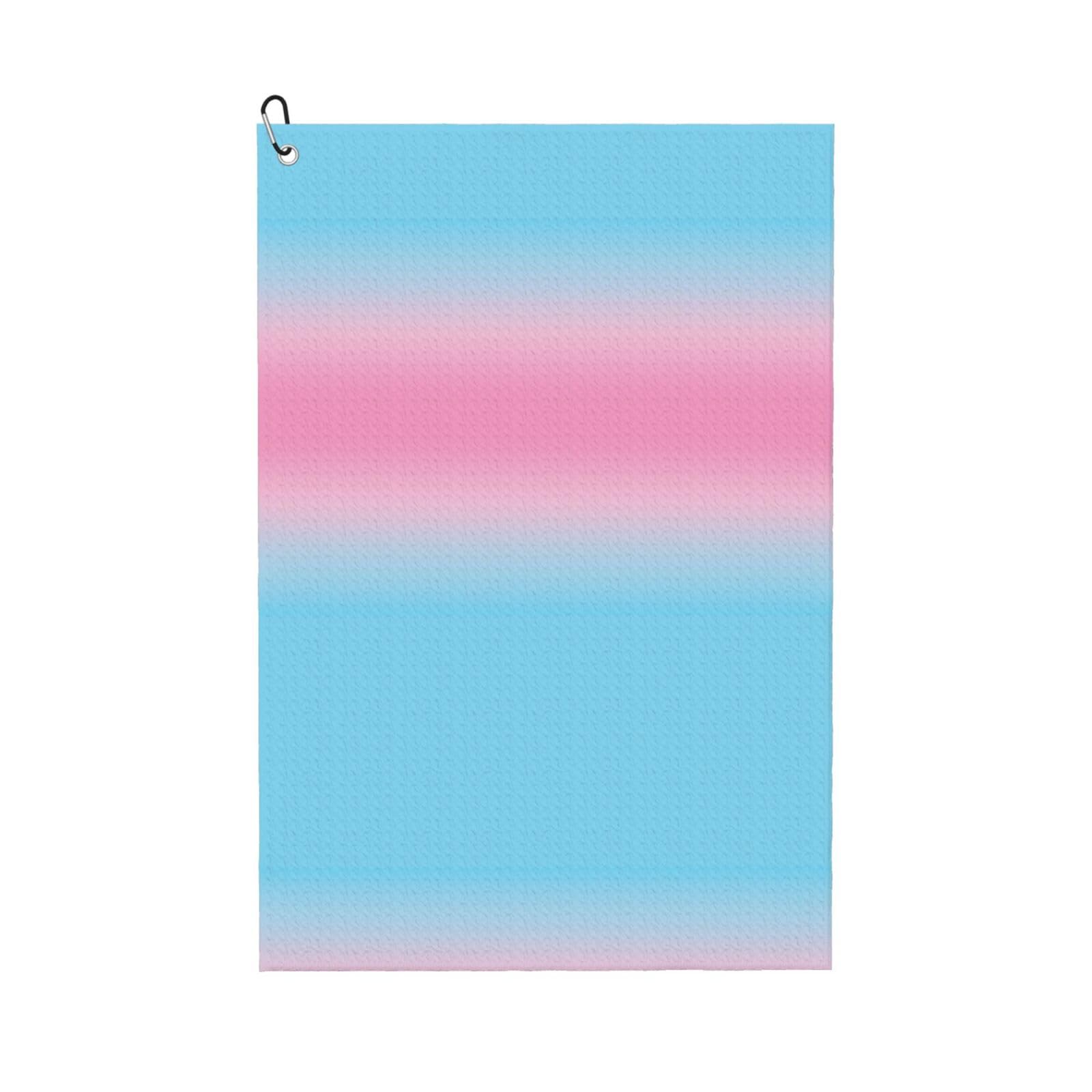 peiyeety Transgender Flag Colors Microfiber Golf Towel with Carabiner Clip, 16x24 Inch Absorbent Waffle Weave Towel for Golf Bags