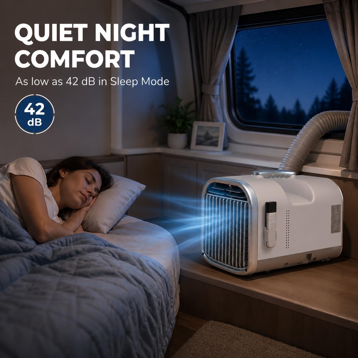 Condizionatore Portatile Senza Installazione Fissa 4400/5100 BTU | Compressore, sistema auto-evaporante, 4 modalità, pannello touch e timer 12 ore per casa, ufficio, camper e tenda(4400 BTU)